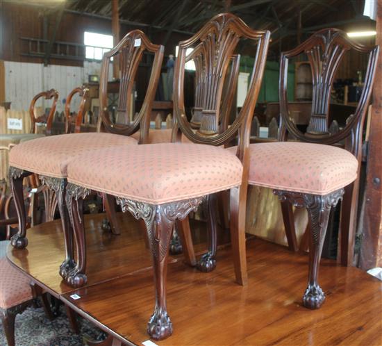 Set 6 Hepplewhite style shield back chairs 2+4